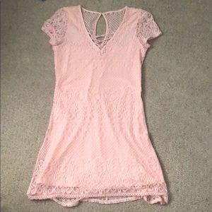 STUNNING Hollister Pink Lace Mini Dress